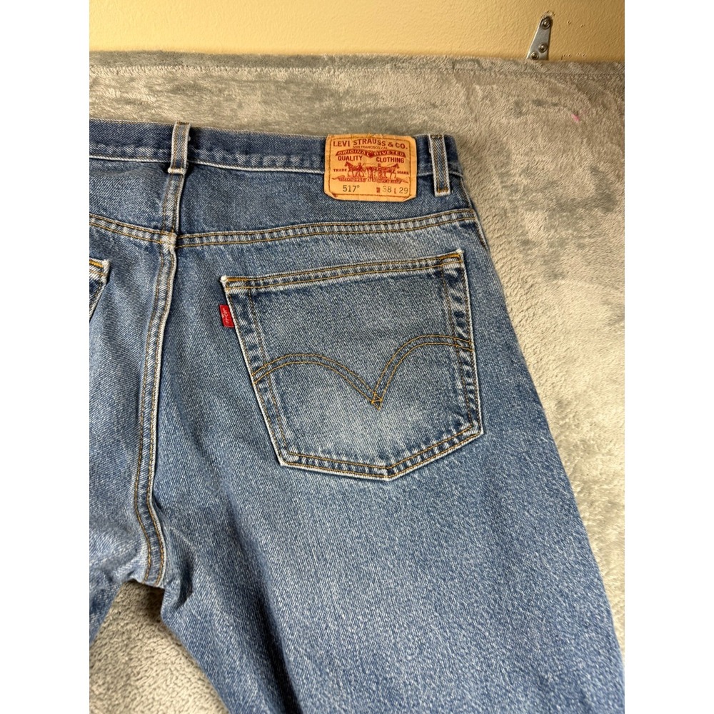 Vtg Levi's 517 USA Boot Cut Jeans 38x29 Distressed Fade - Picture 15 of 16